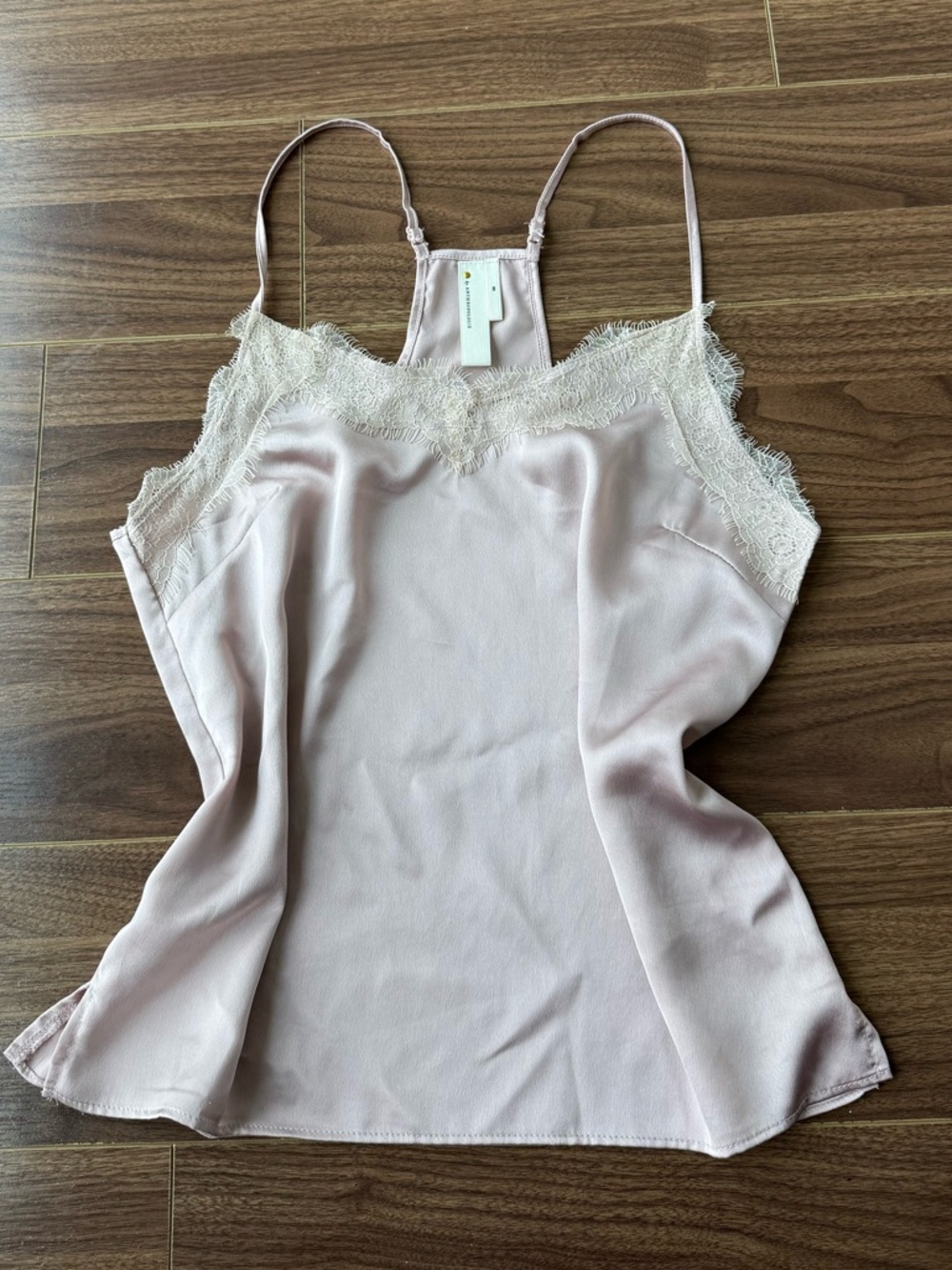 Anthropologie Dusty Blush Pink Lace-Trim Cami